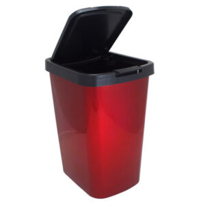 LIXEIRA COM TAMPA CLICK | LABEL METALIZADO VERMELHO - 09 LITROS
