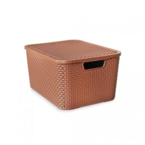 ORGANIZADOR RATTAN COM TAMPA MARROM - 7 LITROS