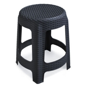 BANQUETA PREMIUM RATTAN PRETA