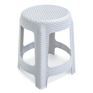 BANQUETA PREMIUM RATTAN BRANCA