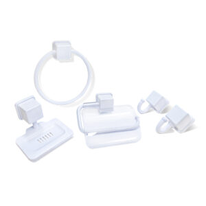 KIT ACESSÓRIO PARA BANHEIRO LINHA CARIBE COM 5 PEÇAS DESMONTADO BRANCO