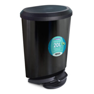 LIXEIRA COM PEDAL PRETA - 20 LITROS