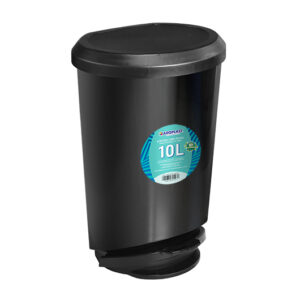 LIXEIRA COM PEDAL PRETA - 10 LITROS