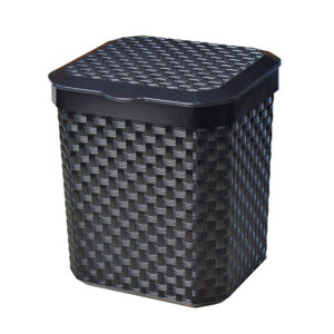 LIXEIRA DE PIA RATTAN COM TAMPA PRETA - 05 LITROS
