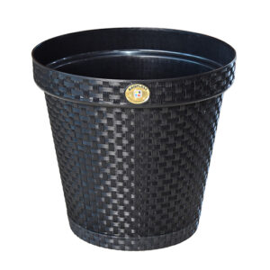 VASO REDONDO RATTAN PRETO - 10 LITROS