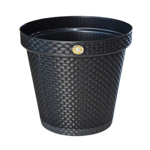 VASO REDONDO RATTAN PRETO - 20 LITROS