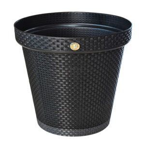 VASO REDONDO RATTAN PRETO - 36 LITROS