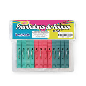 PRENDEDOR PARA ROUPA COLORIDO - 12 PEÇAS