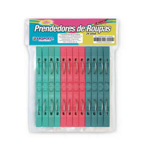 PRENDEDOR PARA ROUPA COLORIDO - 24 PEÇAS