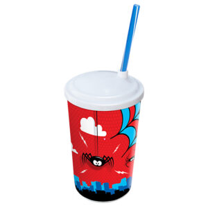 COPO 550 ML TAMPA E CANUDO LABEL MENINO