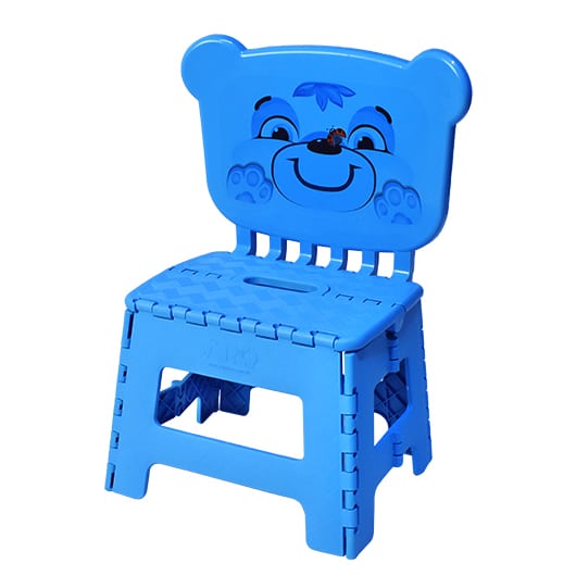 BANQUETA INFANTIL DOBRÁVEL COM ENCOSTO - AZUL LABEL