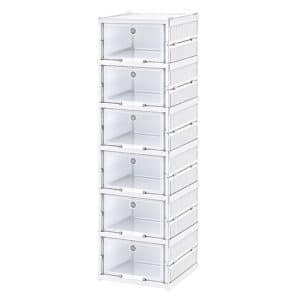 SAPATEIRA ORGANIZADORA MODULAR 6 ANDARES PORTA TRANSPARENTE BRANCA